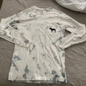 White/gray Tie Dye VS Pink Sweatshirt XS